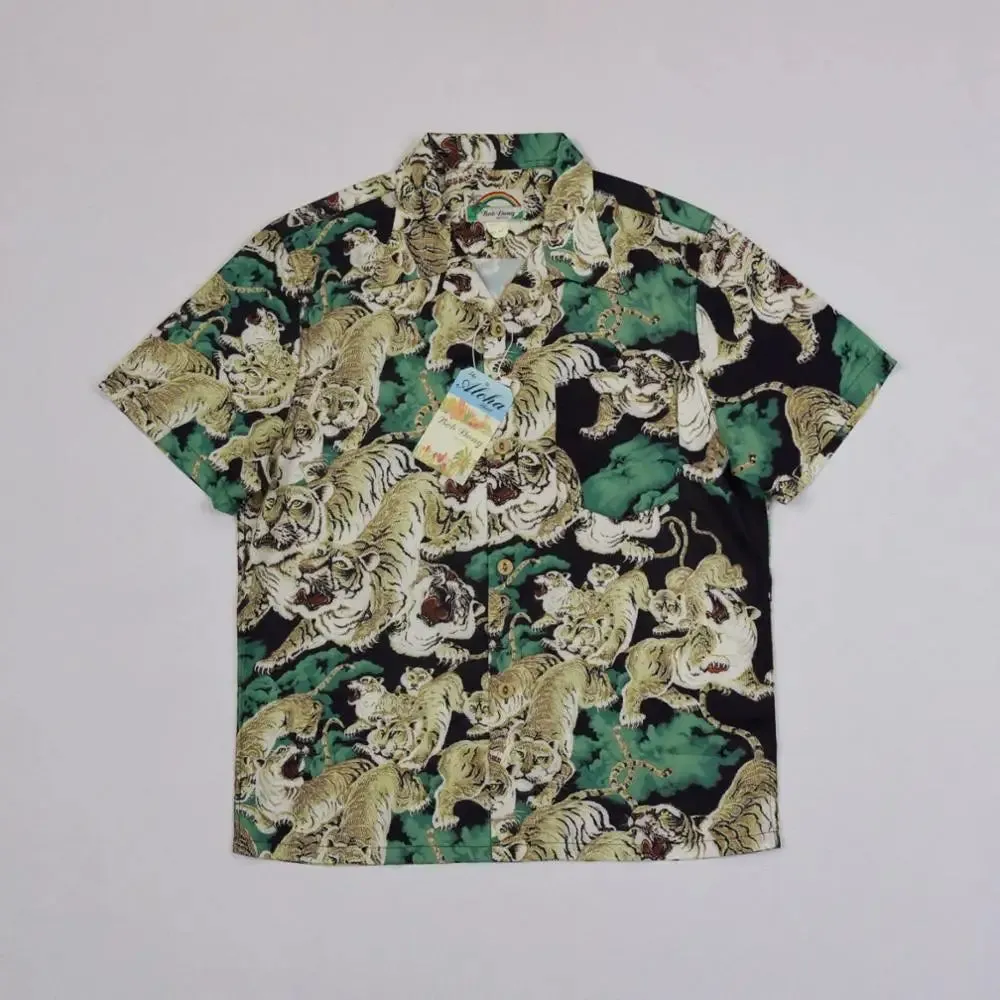 Tropical Aloha Short Sleeve Hawaiian Shirts for Men - One Hundred Tigers