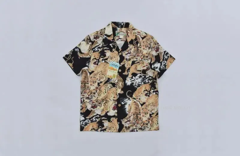 Tropical Aloha Short Sleeve Hawaiian Shirts for Men - One Hundred Tigers