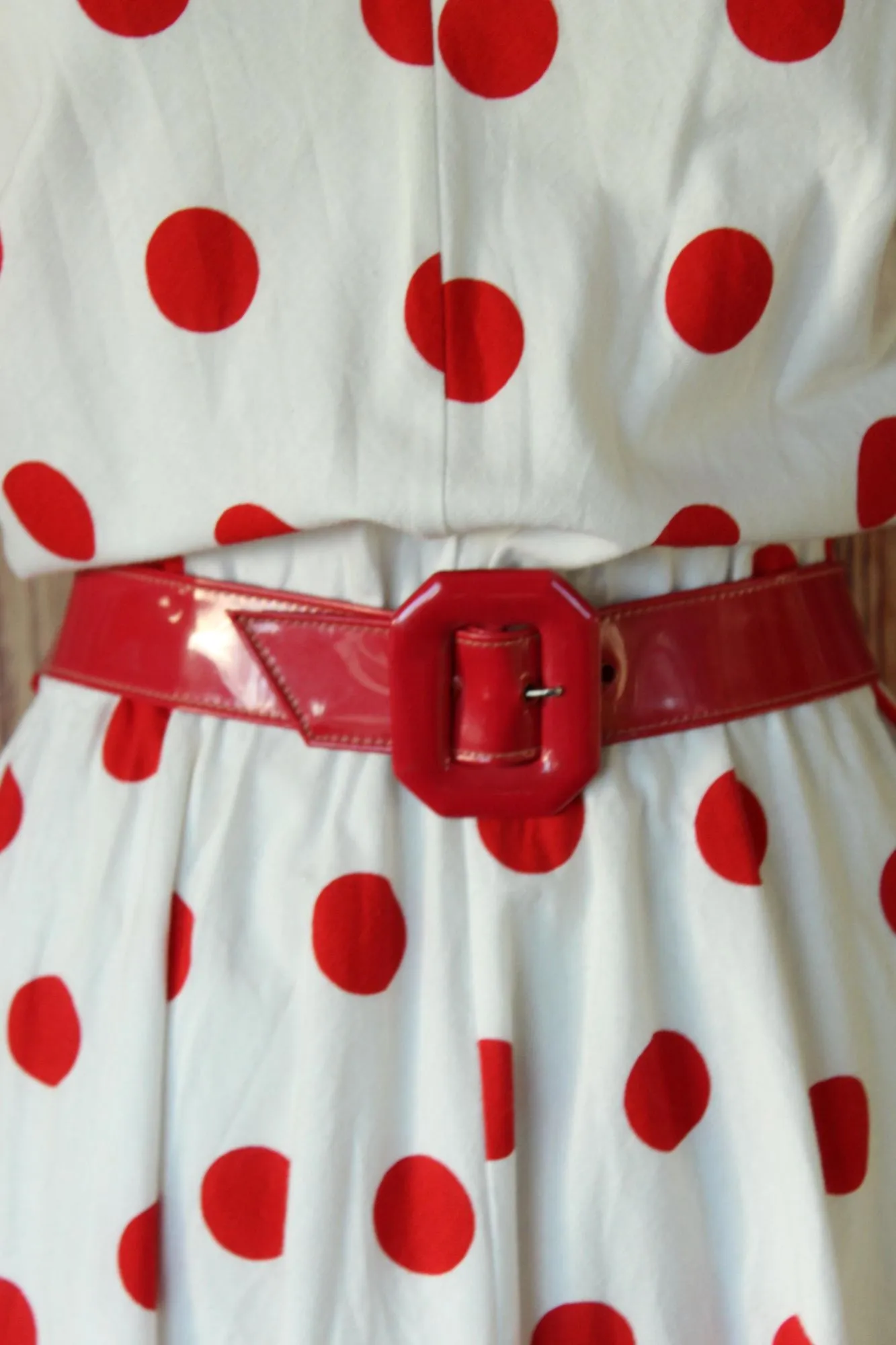 Vintage 1980s PK's Closet Red and White Polka Dots Dress