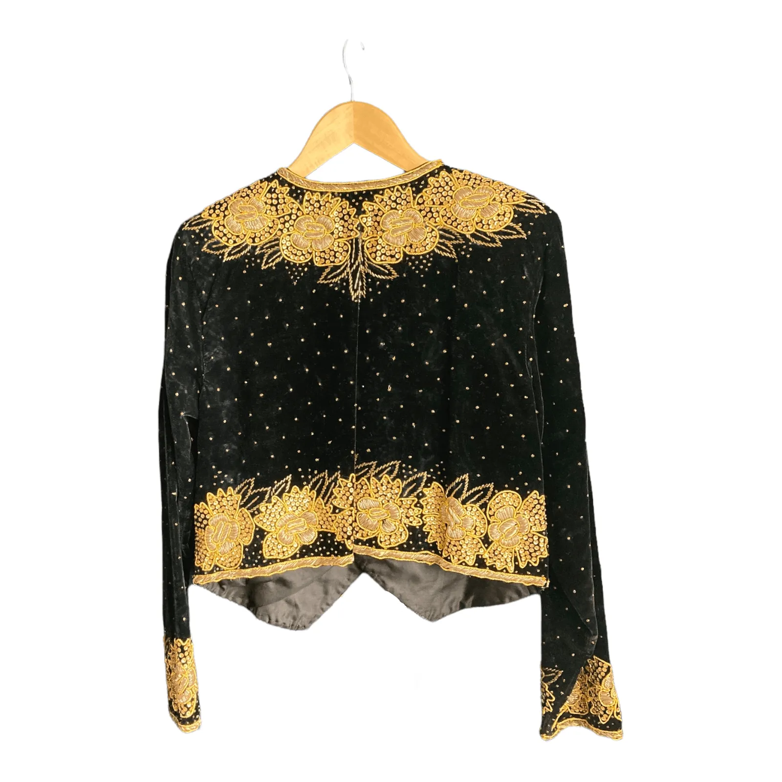 Vintage Black With Gold Embellishment Jacket UK Size 14