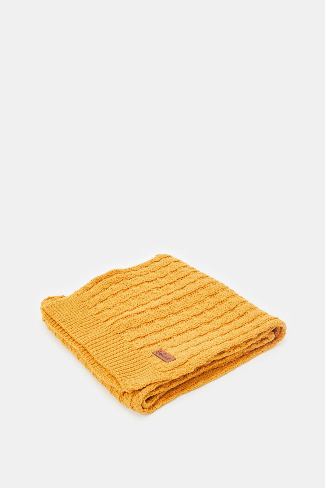 Women Mustard Knitted Scarf