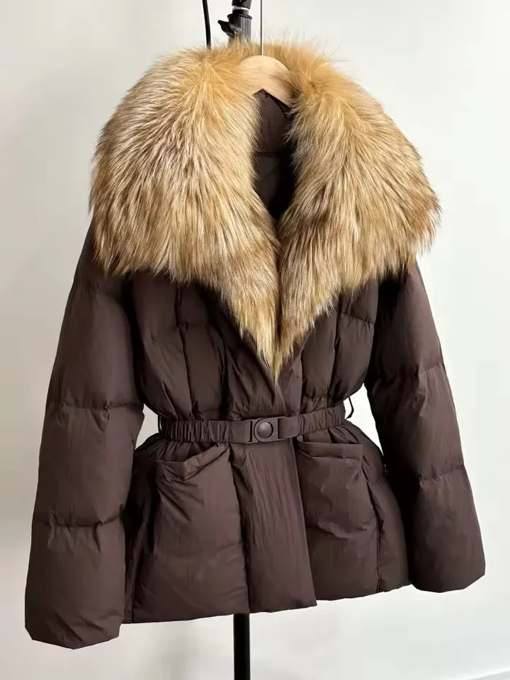 Women's Down Jacket with Natural Fur – Ultimate Winter Luxury. Women's plus size jacket