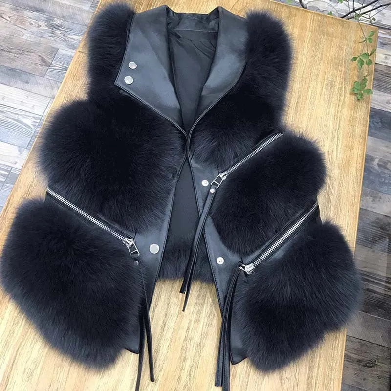 Women's Fashion Vest Fur Coat