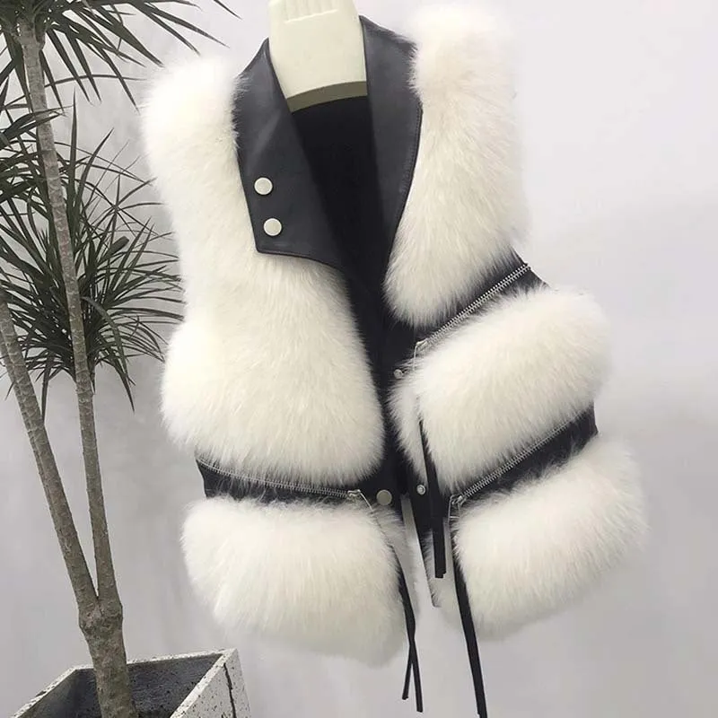 Women's Fashion Vest Fur Coat