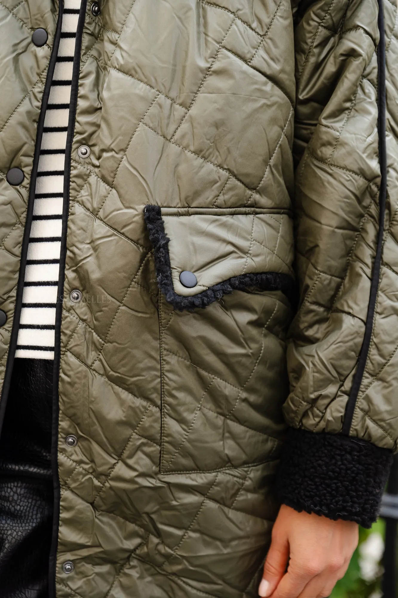 Yaskatly quilted padded jacket khaki/black